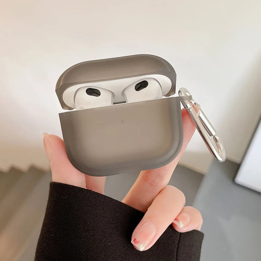 Matte Transparent AirPods Case with Keyring
