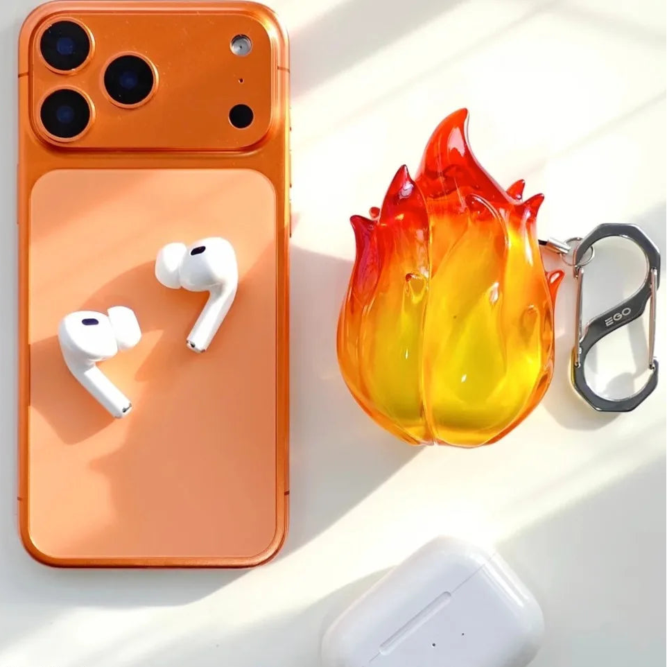 Flame AirPods Case 3D Resin Fire Design Protective Cover