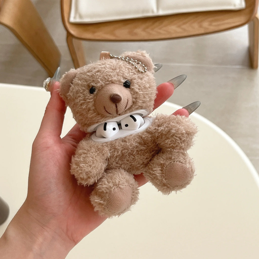 Fluffy Teddy Bear AirPods Case
