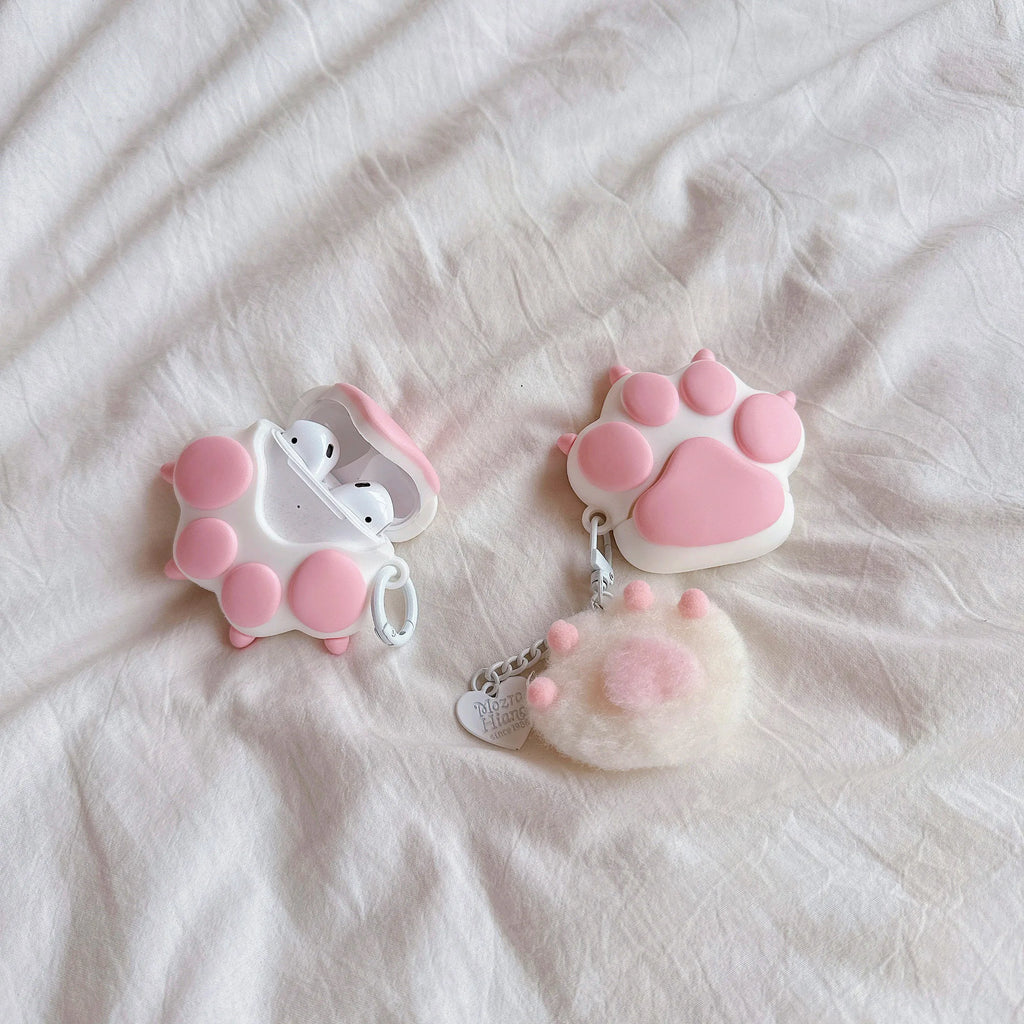 Cute Cat Paw AirPods Case 3D Silicone