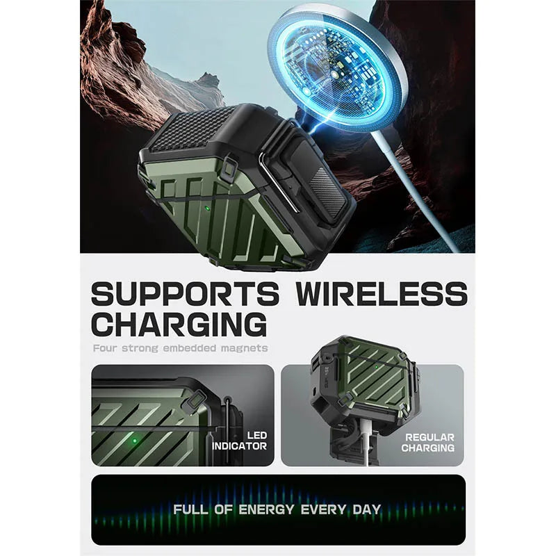 UB Pro AirPods Case 4th Generation Full-Body Rugged with Carabiner