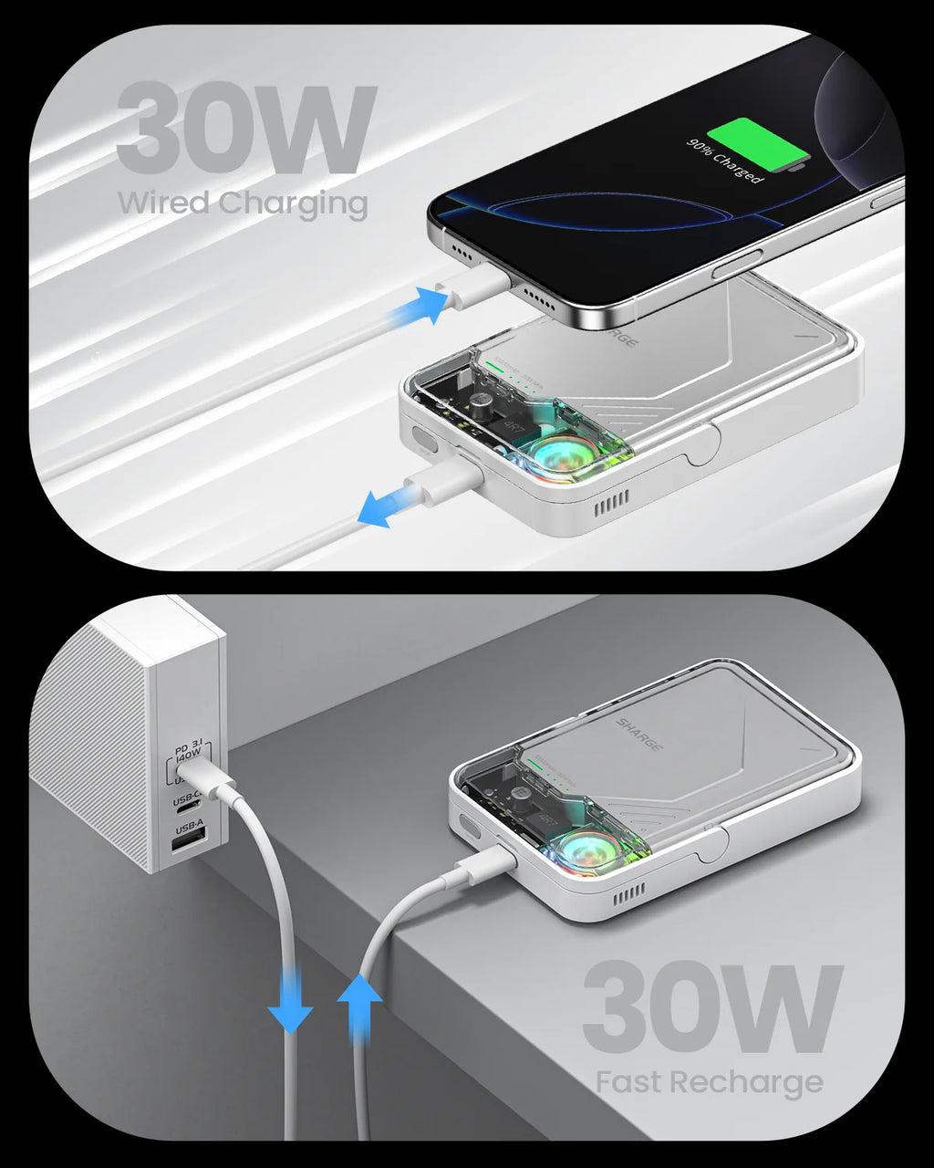 SHARGE ICEMAG 2 MagSafe Power Bank 15W Qi2 10000mAh