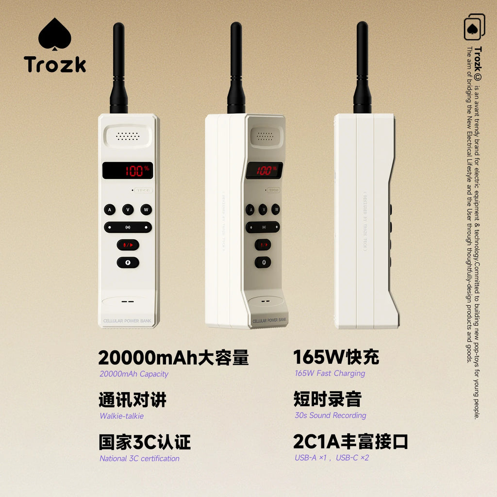 Trozk Retro Cellular Power Bank 20000mAh 165W PD3.1