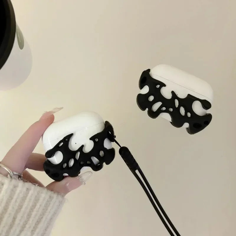 Bubble Texture AirPods Case Silicone Cover with Lanyard