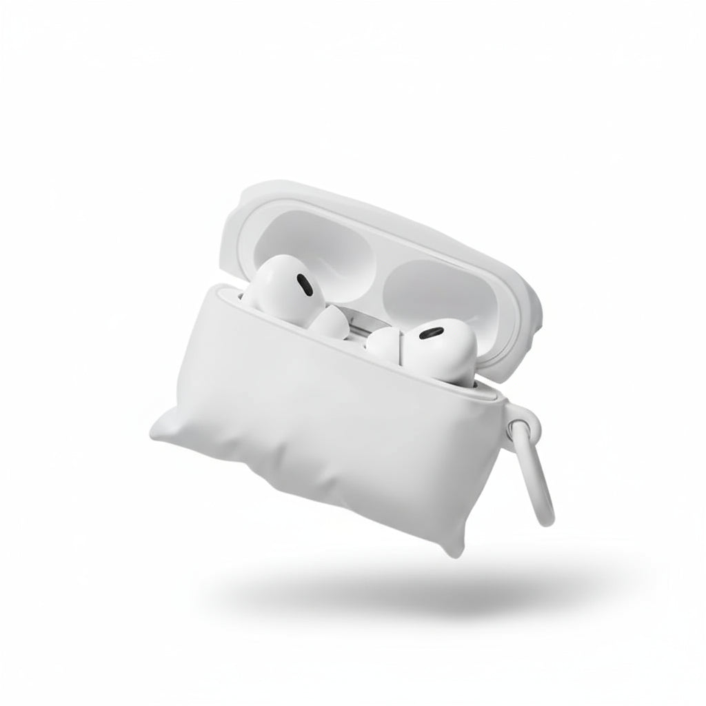 Soft Pillow Protective AirPods Case with Carabiner