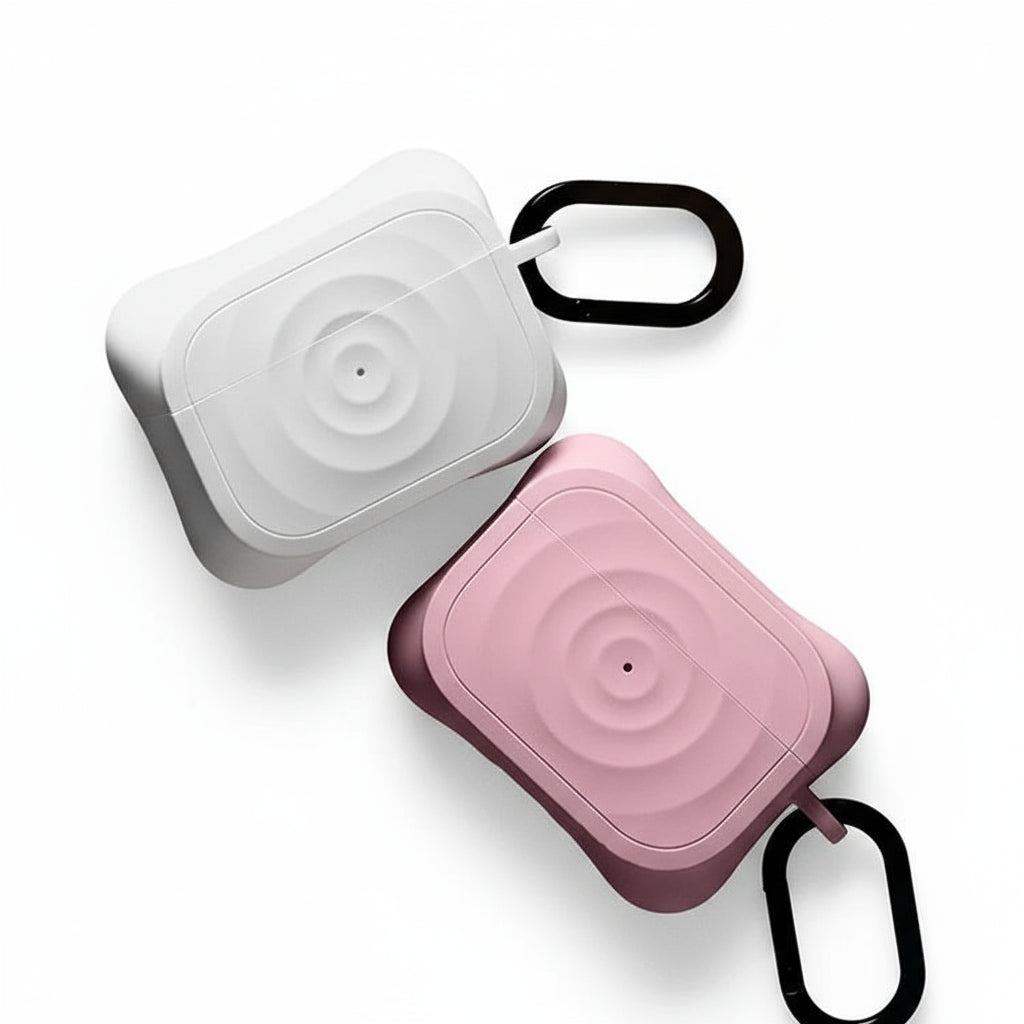 Ripple Wave Silicone AirPods Case with Carabiner Hook
