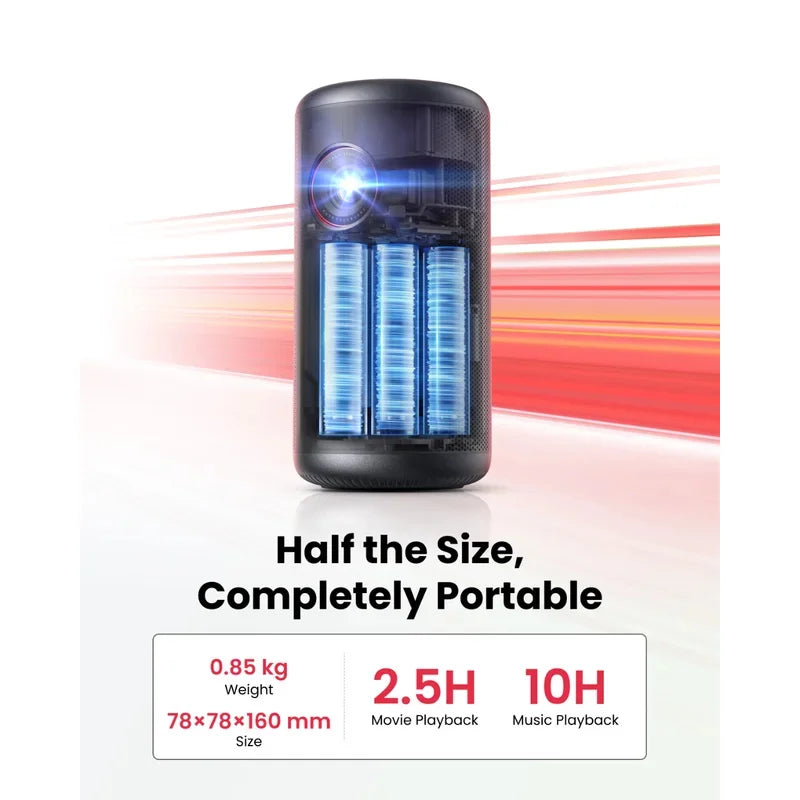 NEBULA Capsule 3 GTV Outdoor Projector, Netflix Officially Licensed, 1080P Smart Mini Projector with Wi-Fi, 2.5 hrs Battery