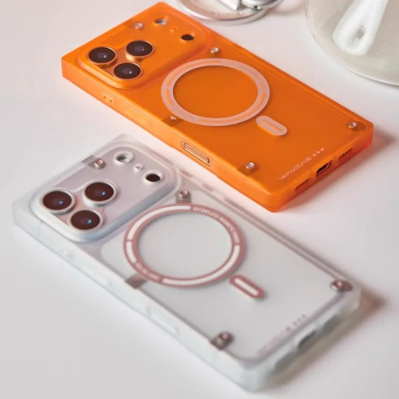 Wakcas Matte Semi-Transparent Magnetic Square Case for iPhone 17 Series