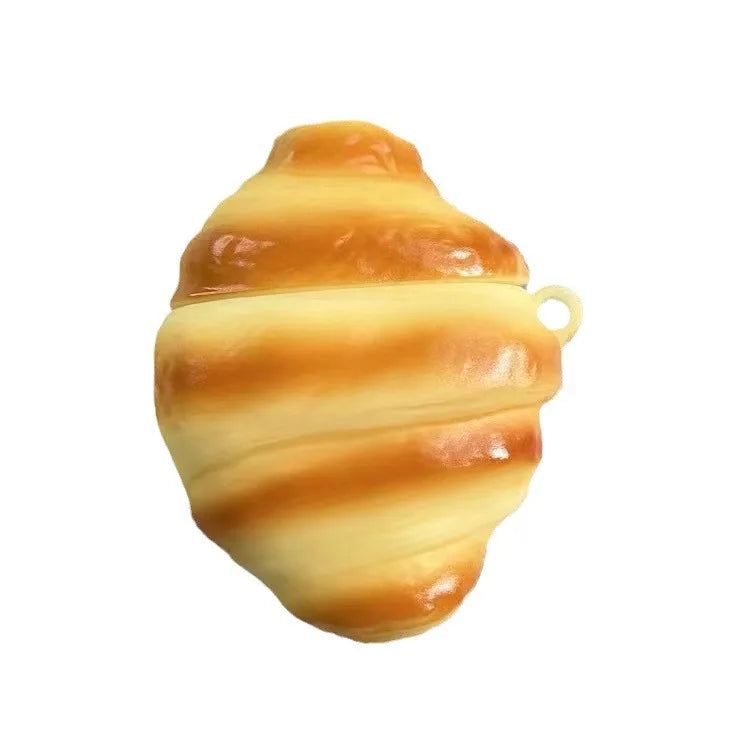 3D Croissant Bread AirPods Case Cute French Pastry Silicone Protection