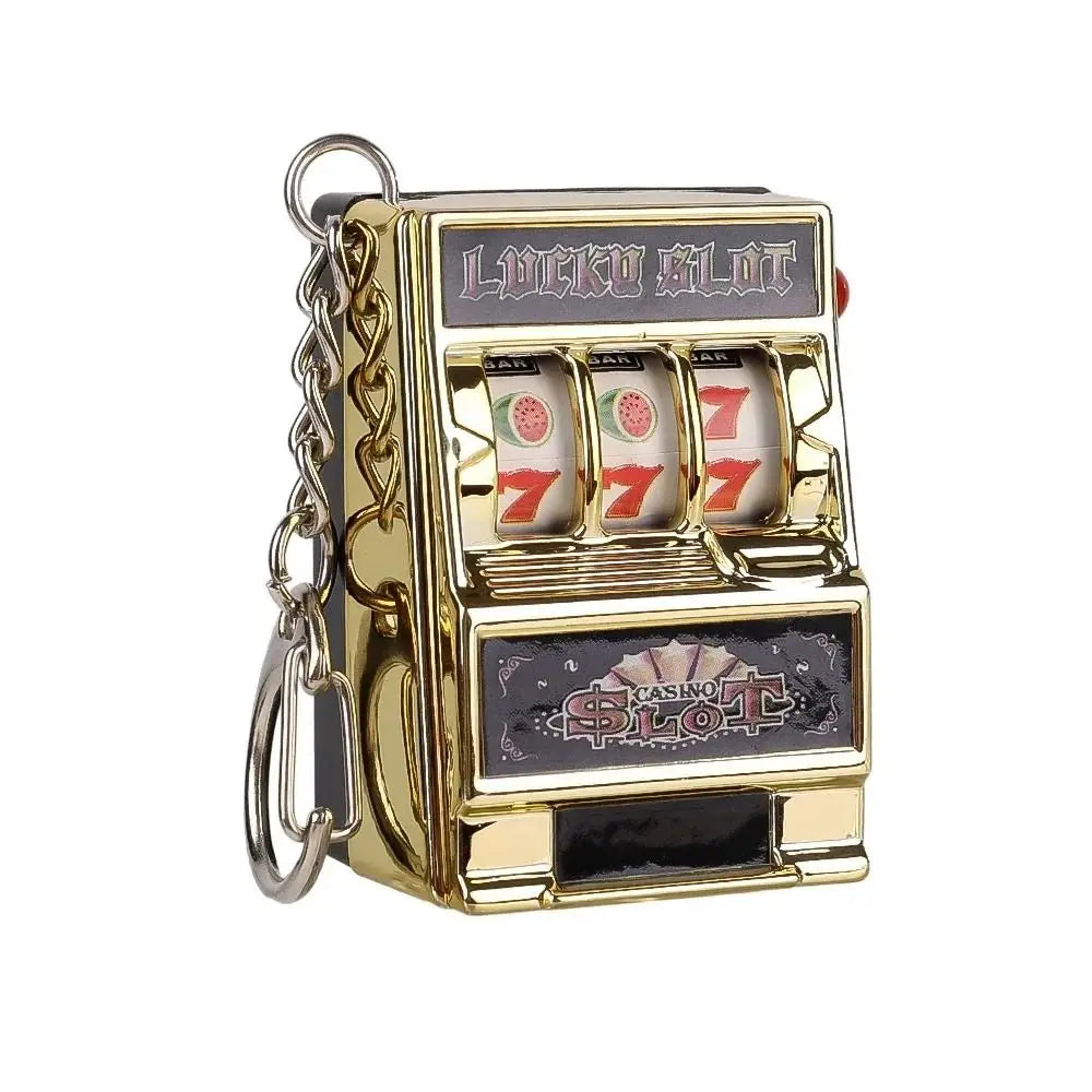 Mini Slot Machine Keychain Playable Arcade Jackpot with Working Lever