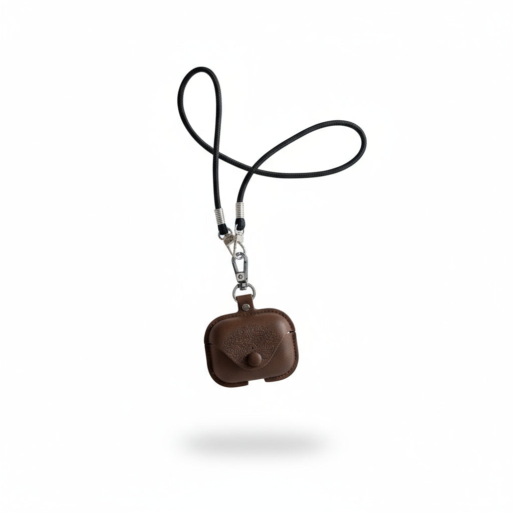 Premium Leather AirPods Case with Lanyard