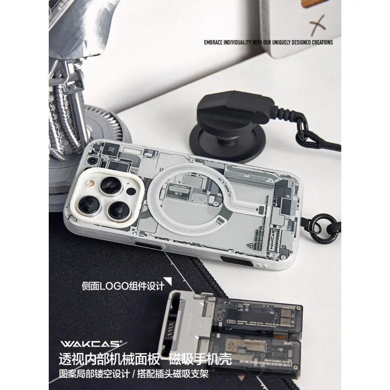 Wakcas Frosted Circuit Design Magnetic Apple iPhone Case