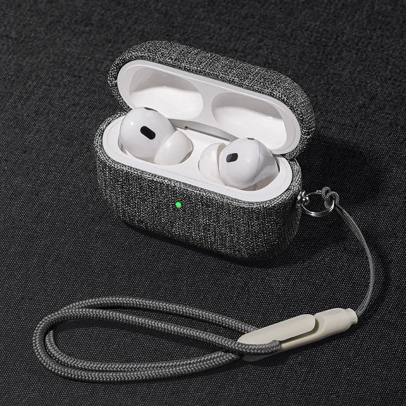 Premium Fabric Texture AirPods Case Elegant Cloth Grain Design