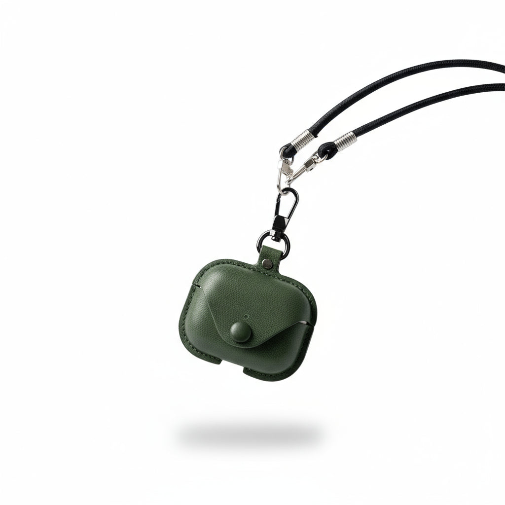 Premium Leather AirPods Case with Lanyard