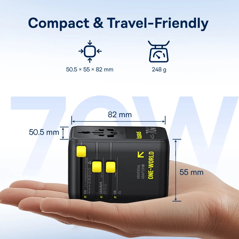 Baseus GaN Charger Universal Travel Adapter 70W