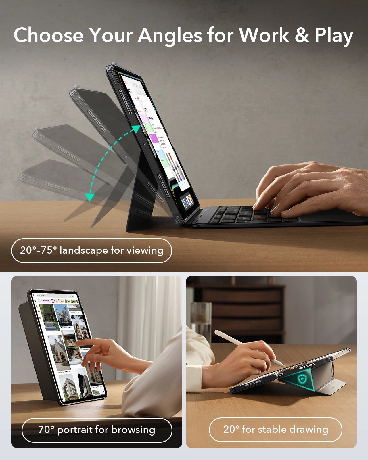 ESR Shift Keyboard Case (Detachable) Bluetooth for iPad