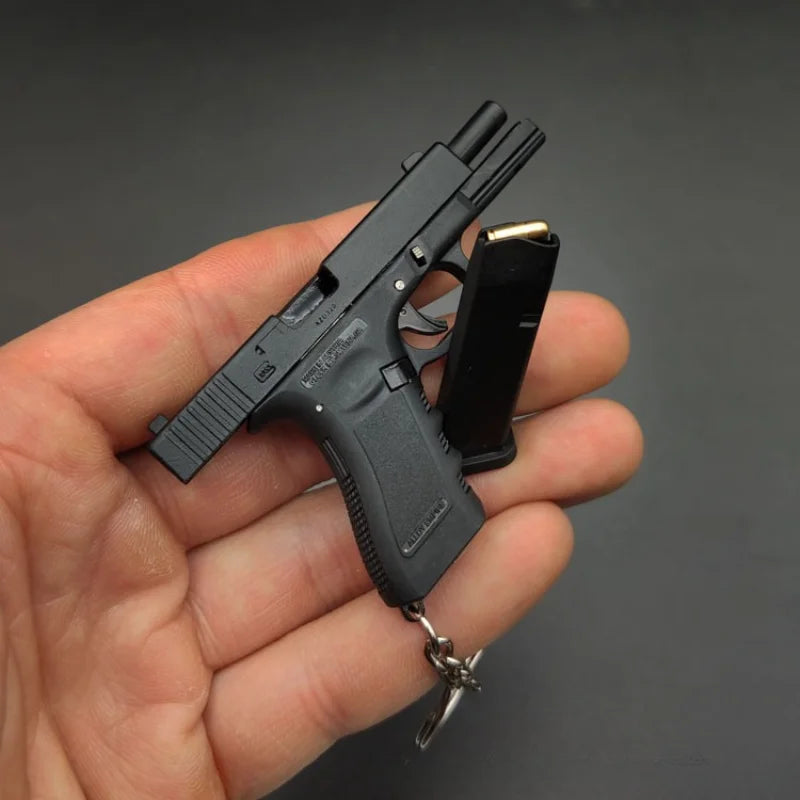 Glock G17 Metal Keychain 1:3 Scale with Magazine & Mini Bullets
