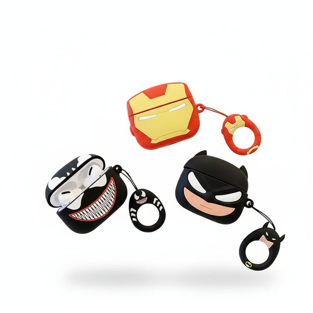 Marvel Superhero AirPods Case Spider-Man, Iron Man, Captain America Silicone