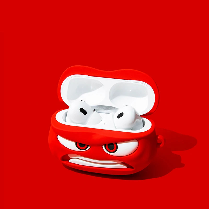 Inside Out Anger AirPods Case 3D Silicone Character