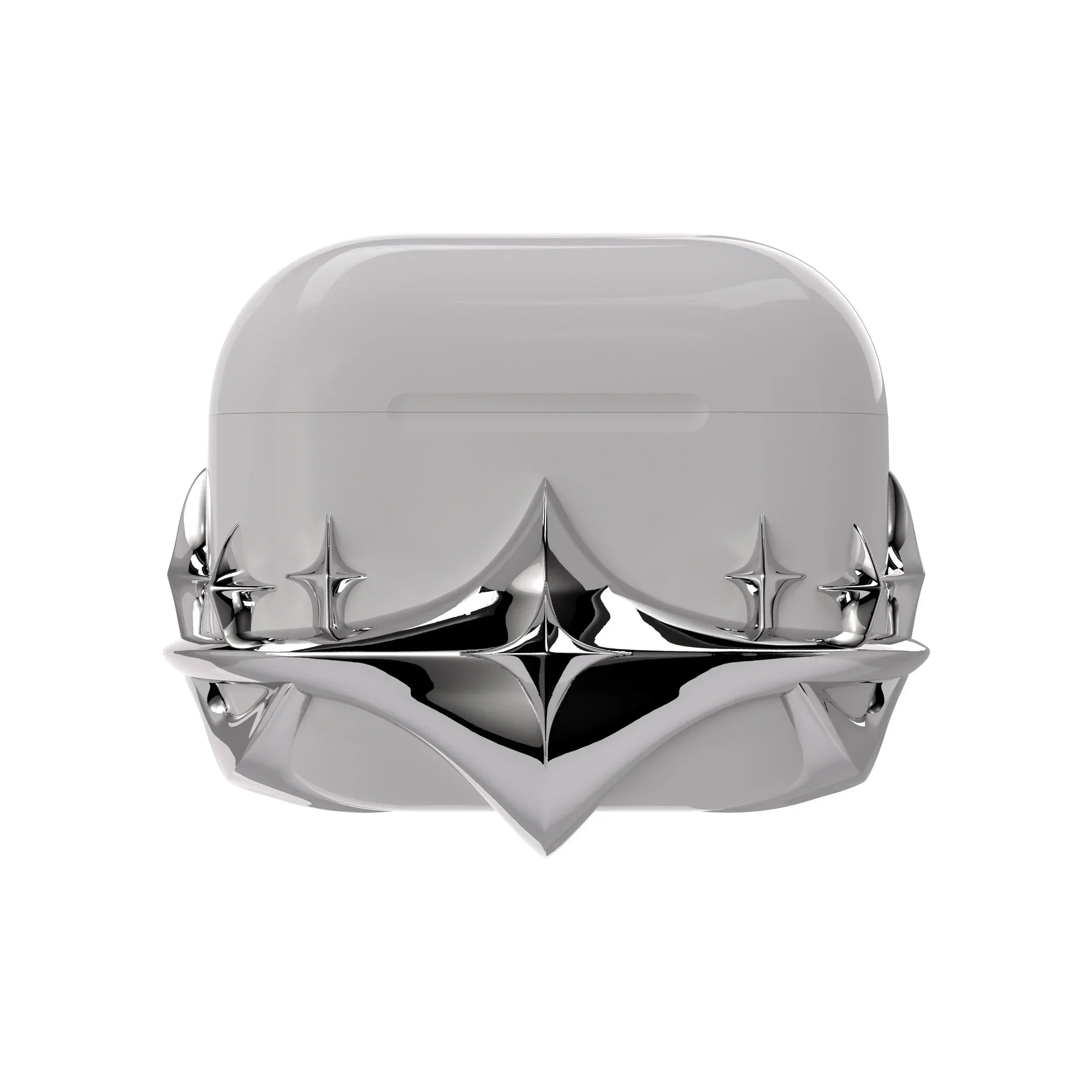 Silver Star AirPods Case Decoration 3D Openwork Design