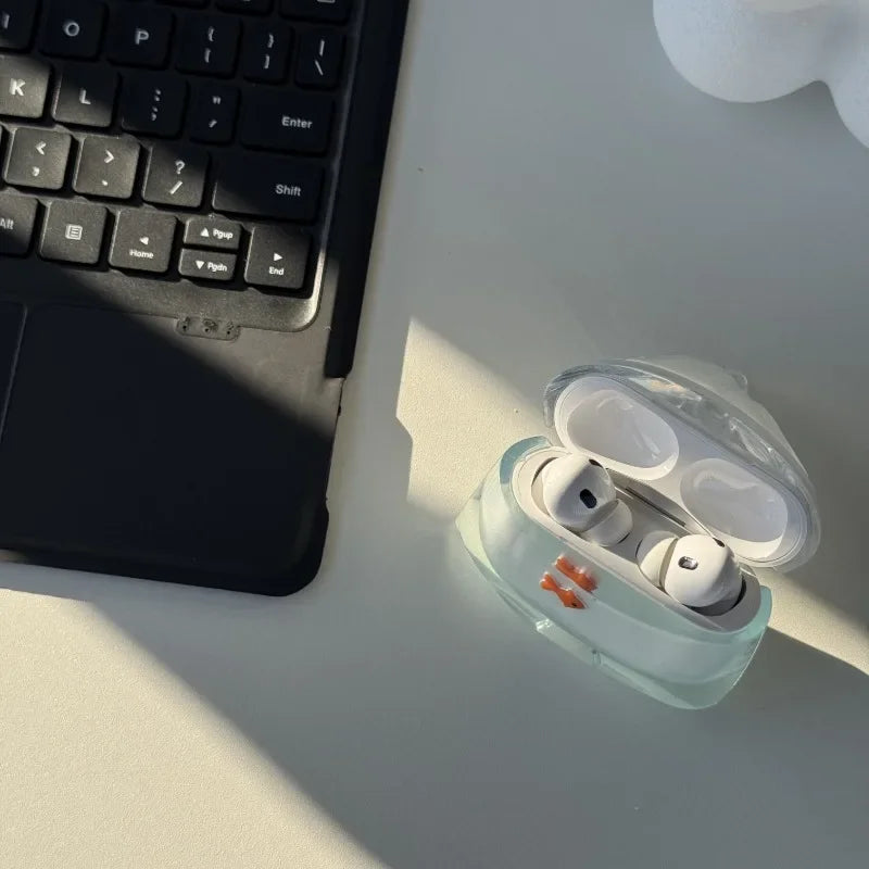 Goldfish Water Bag AirPods Case Realistic 3D Fish Silicone Protection Transparent