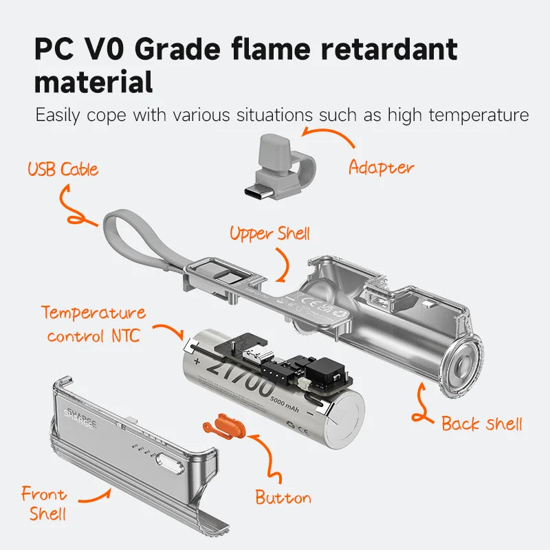 SHARGE Flow mini Power Bank USB-C 5000mAh
