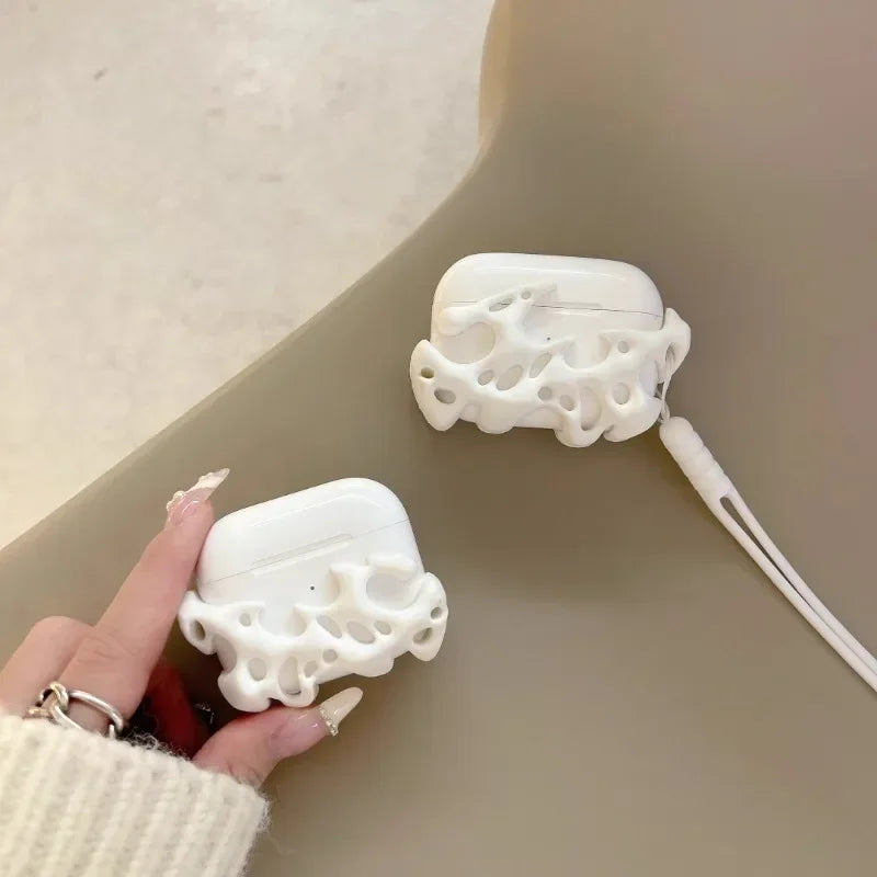 Bubble Texture AirPods Case Silicone Cover with Lanyard