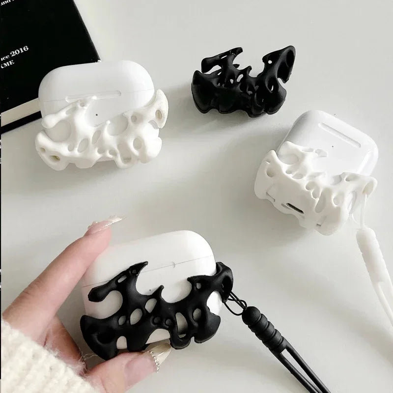 Bubble Texture AirPods Case Silicone Cover with Lanyard