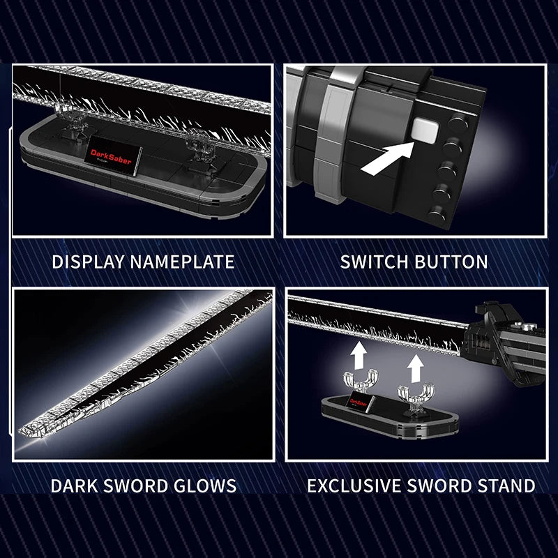 Mould King Lightsaber Building Block The Darksaber with Led
