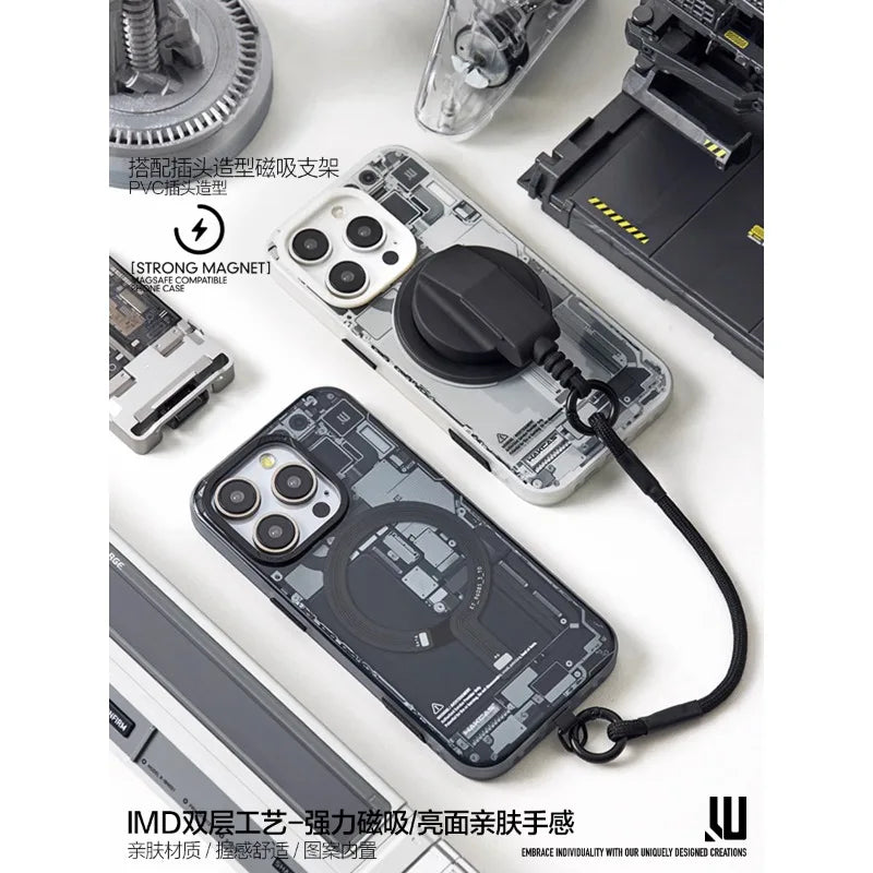 Wakcas Frosted Circuit Design Magnetic Apple iPhone Case