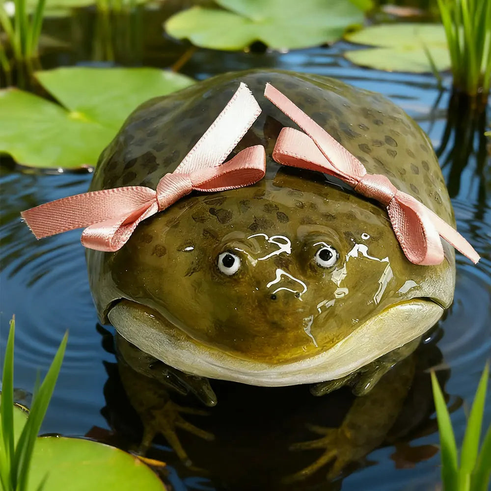 Frog AirPods Case with Pink Bow Handmade Realistic Design