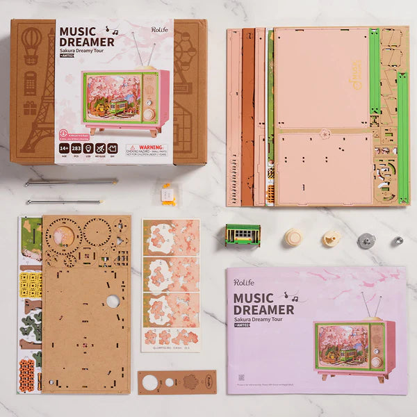 Rolife Sakura Dreamy Tour DIY Music Box 3D Wooden Puzzle