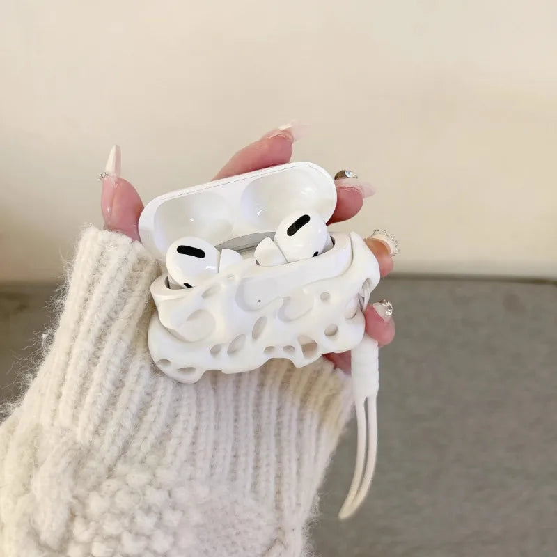 Bubble Texture AirPods Case Silicone Cover with Lanyard