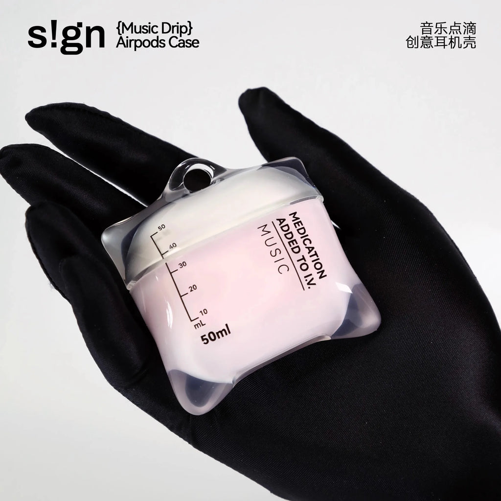 Music Drip S!gn IV Bag AirPods Case Pink