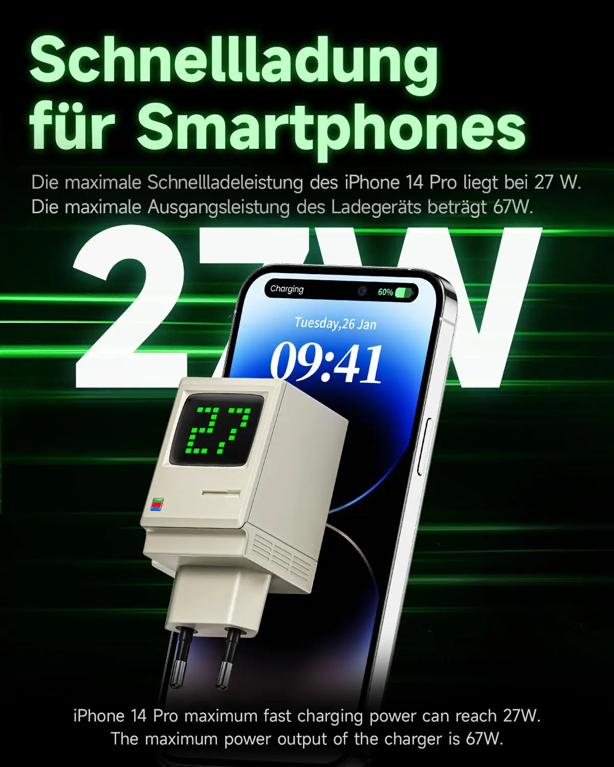 SHARGE Retro GaN 67W Fast Charger for iPhone