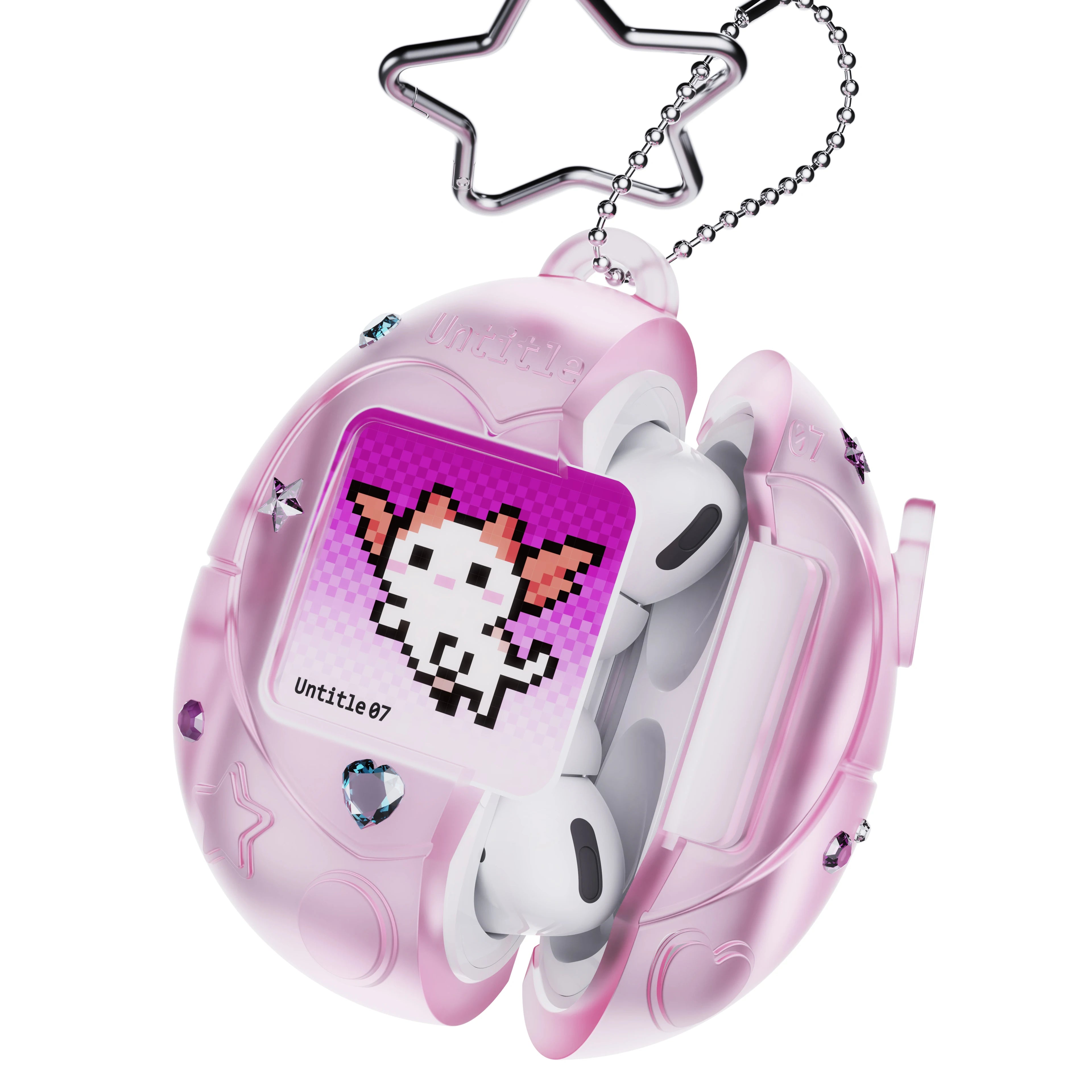Electronic Pet Cat AirPods Case Interactive Tamagotchi-Style