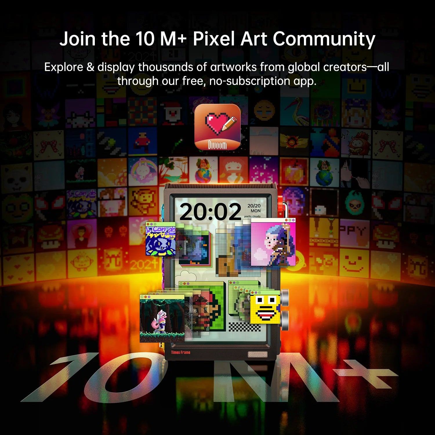 Divoom Times Frame 10.1″ Smart Digital Clock Crypto and Stocks