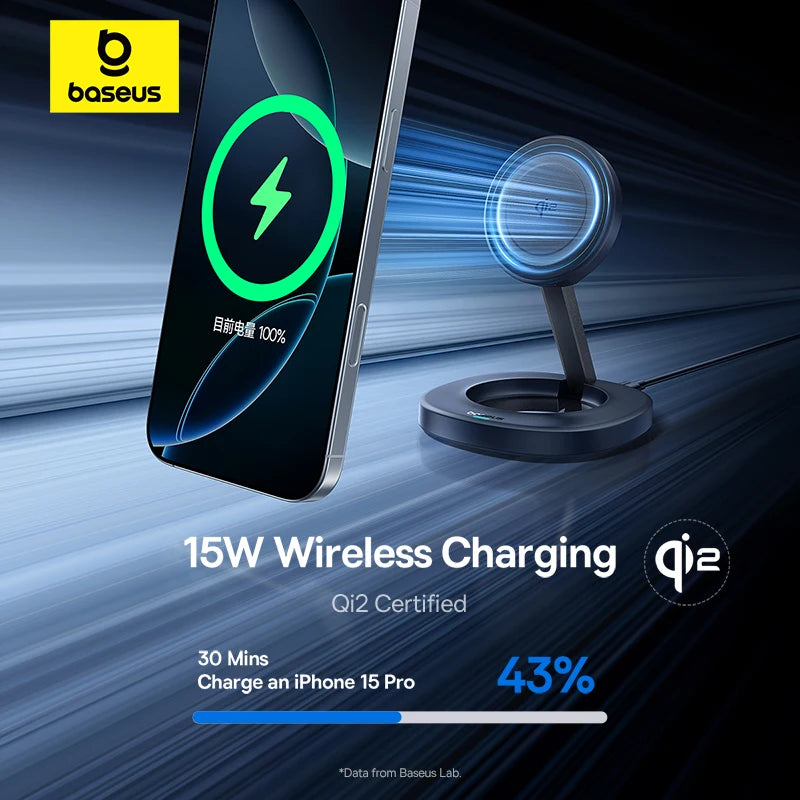 Baseus Qi2 15W Foldable Wireless Charger Stand Magnetic