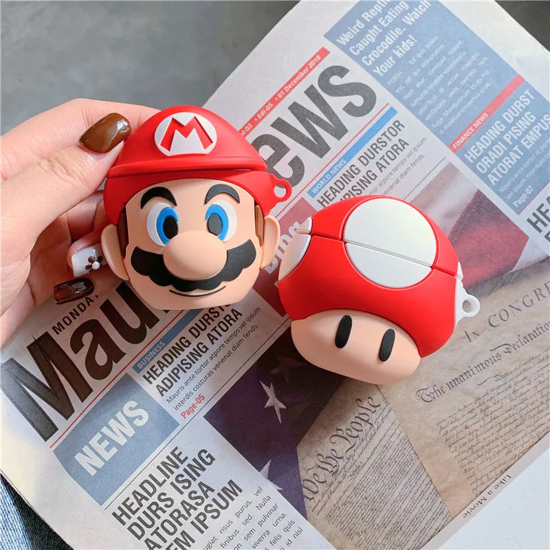 Super Mario Mushroom 3D AirPods Case Silicone