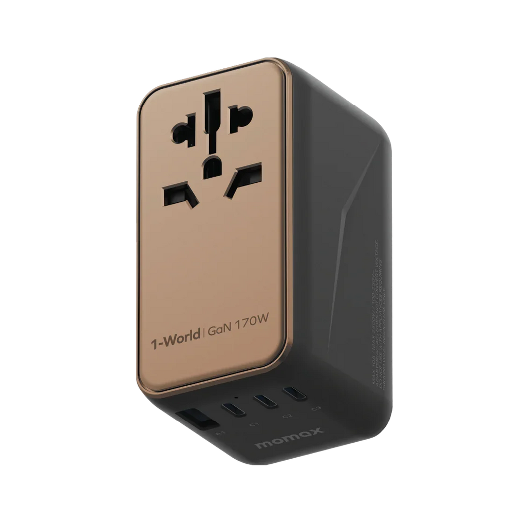 MOMAX 170W GaN Universal Travel Adapter USB-C Fast Charging