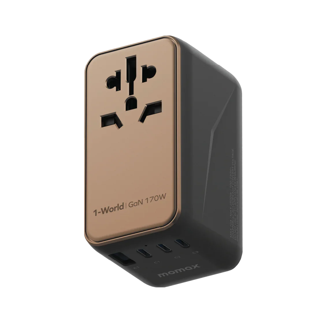 MOMAX 170W GaN Universal Travel Adapter USB-C Fast Charging