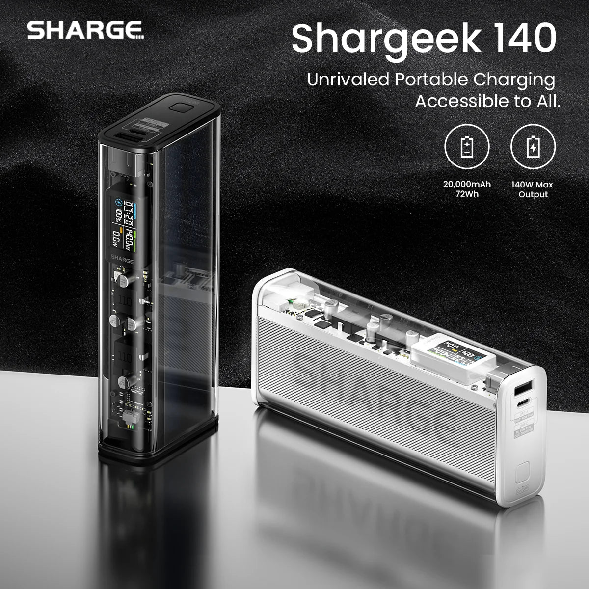 SHARGE Power Bank 140W Charger 20000mAh