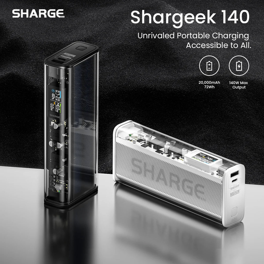 SHARGE Power Bank 140W Charger 20000mAh