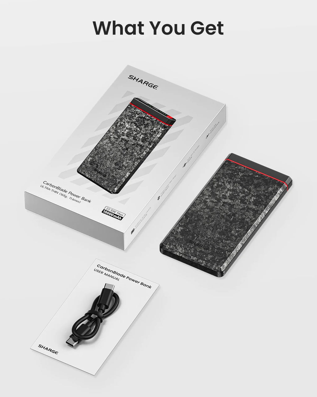 SHARGE CarbonBlade Power Bank Slim 10000mAh