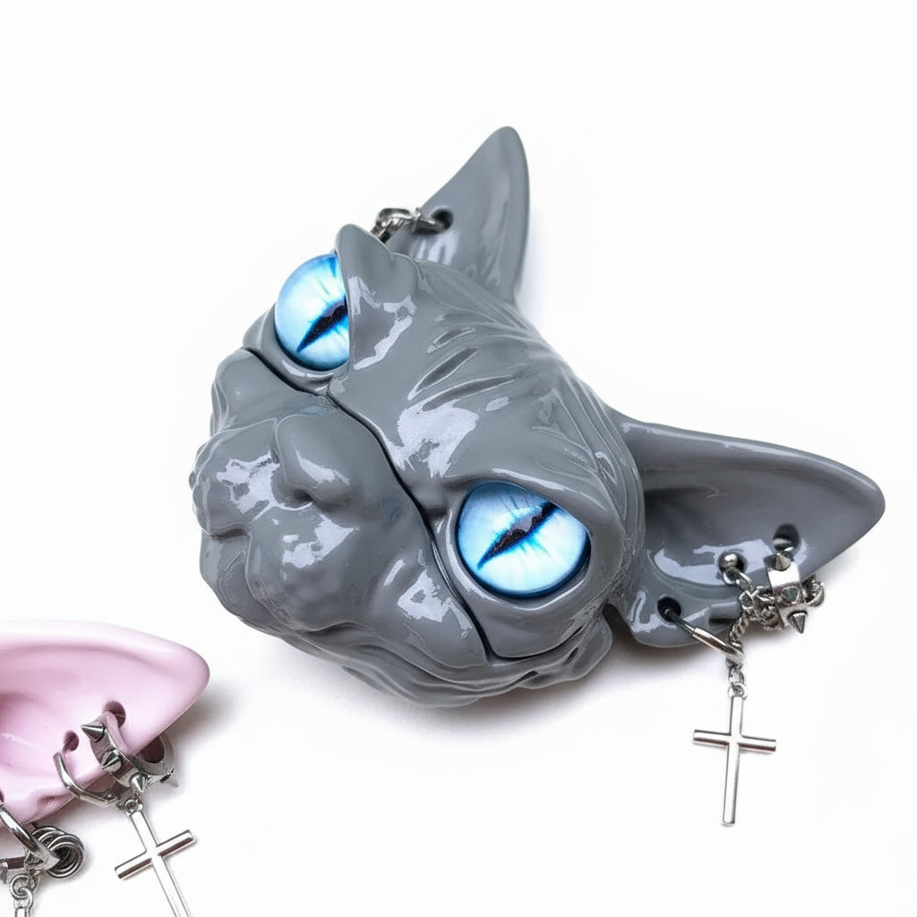Egyptian Punk Cat AirPods Case Customizable Resin Design