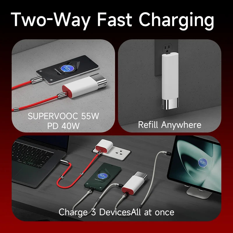 SHARGE 3 in 1 Power Bank 55W Fast Charging 10000mAh