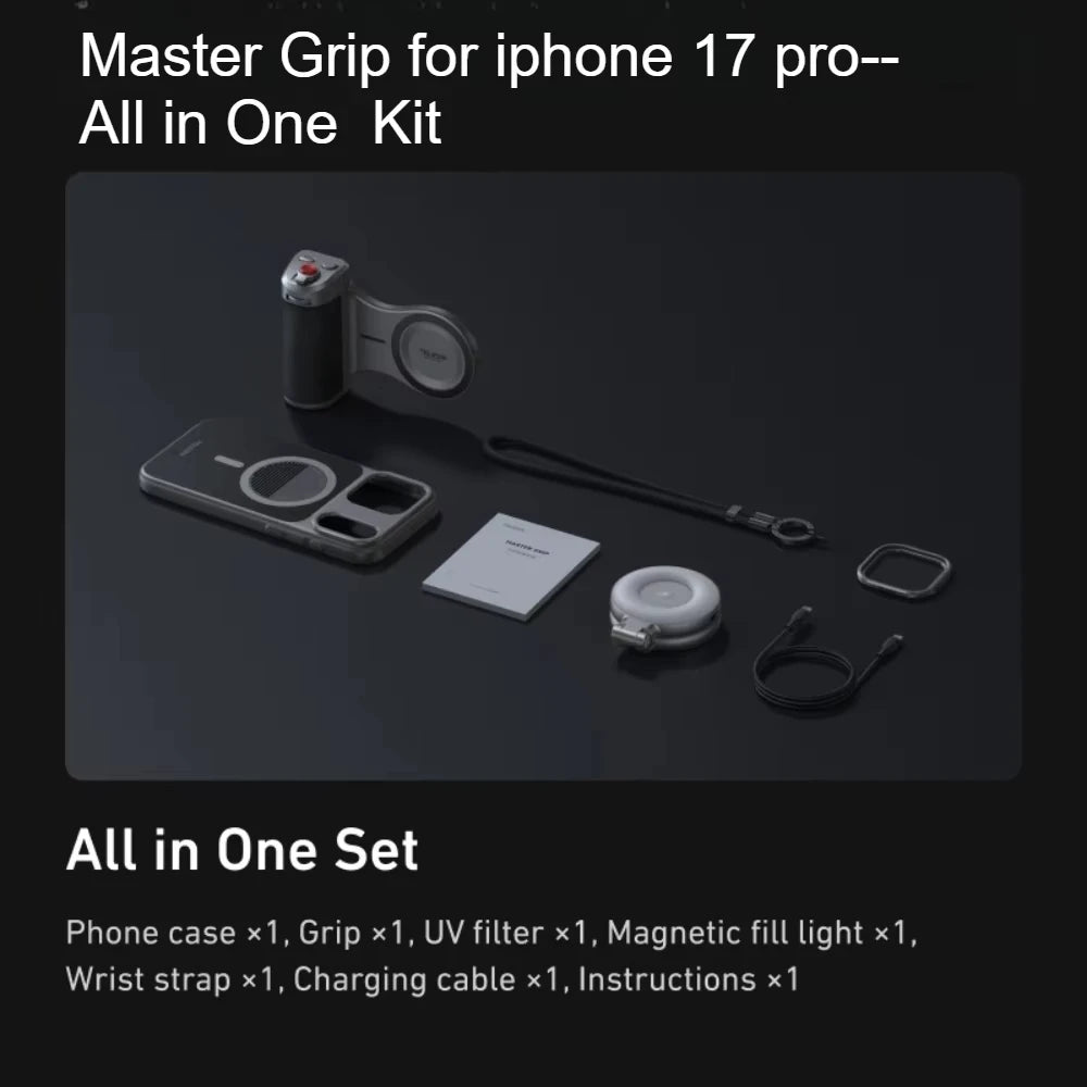 TELESIN Master Grip Kit for iPhone 17 Pro/Max Magnetic Case