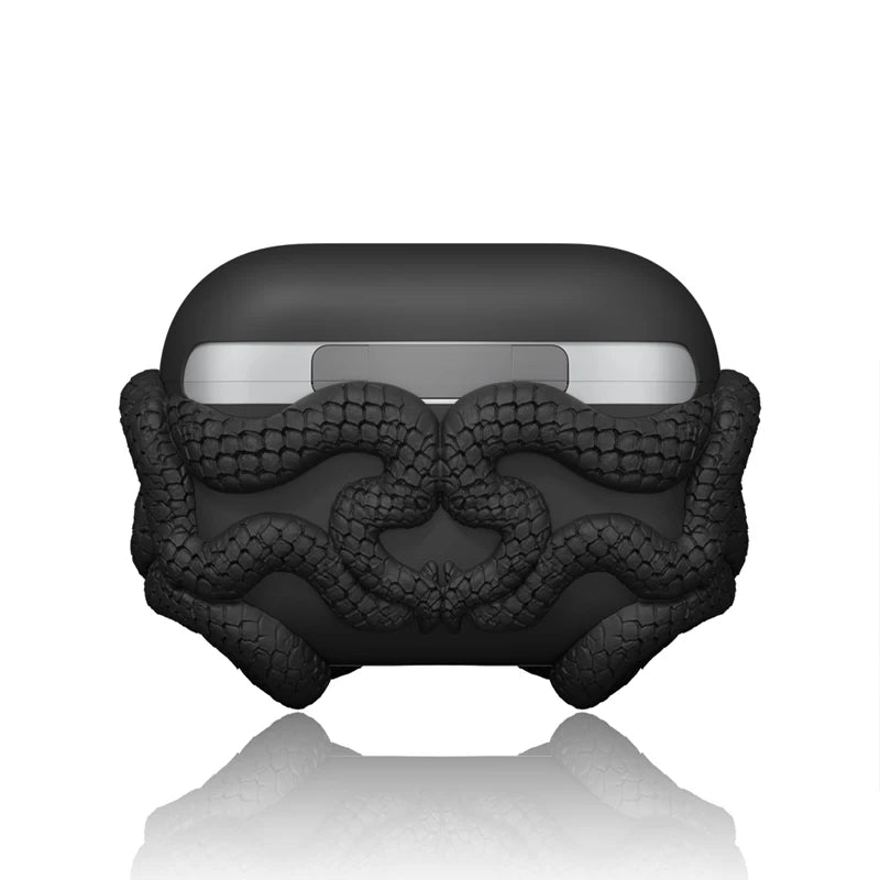 White Medusa Gorgon AirPods Case Handmade Silicone Protection