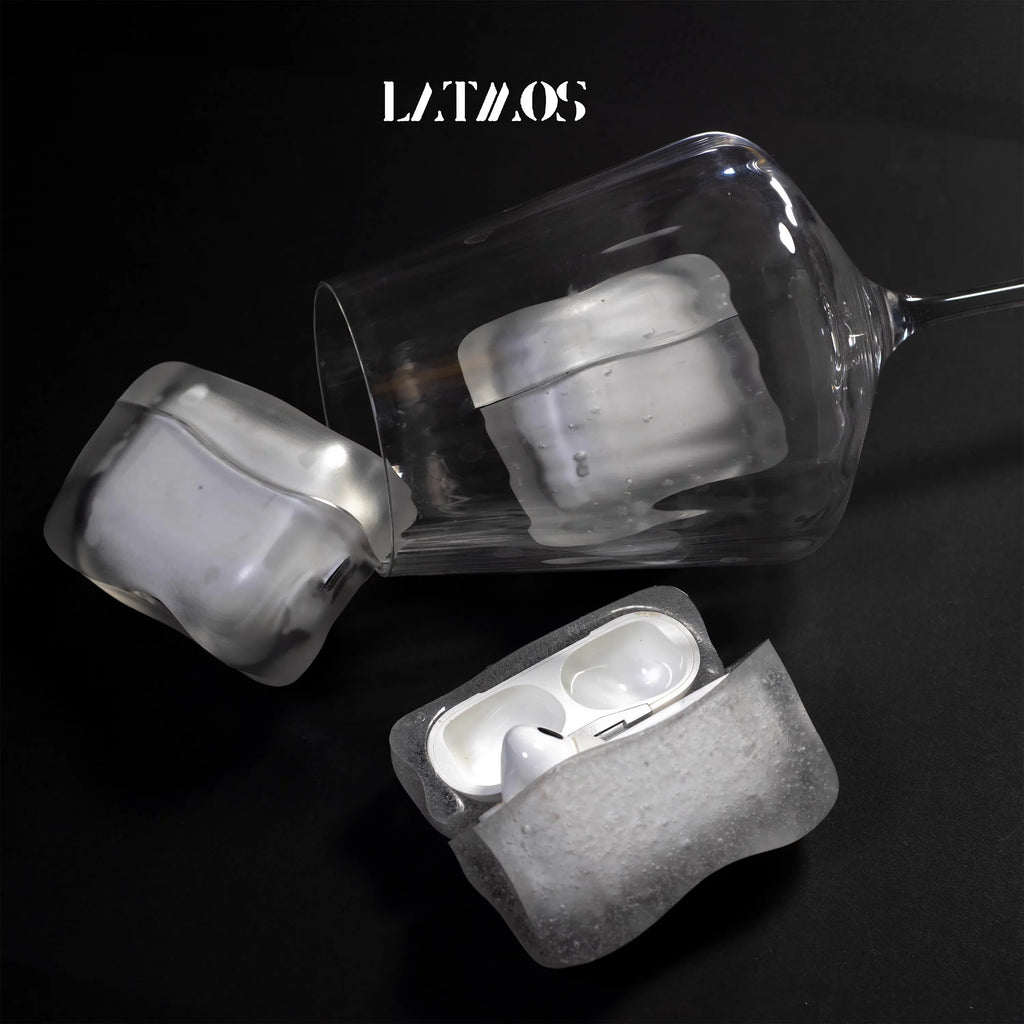 Ice Crystal Bubbles AirPods Case Frosted Transparent Y2K Design Silicone Cover