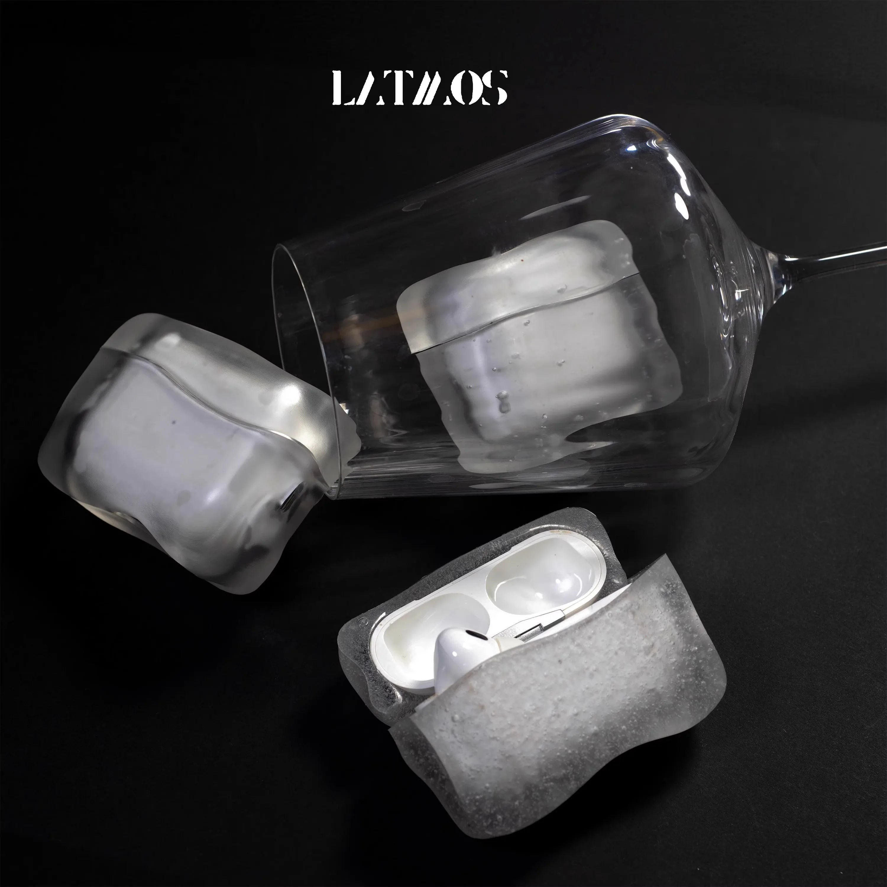 Ice Crystal Bubbles AirPods Case Frosted Transparent Y2K Design Silicone Cover